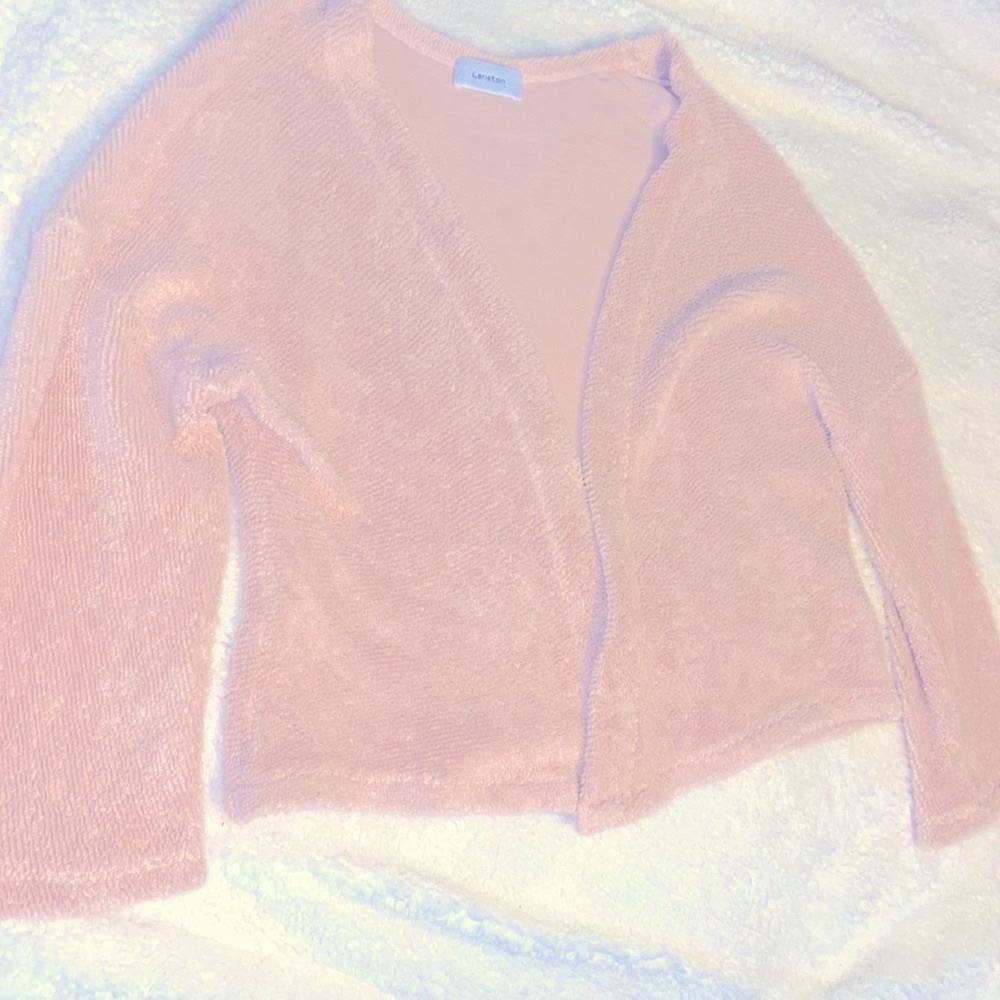 Lanston 100% Sweater cardigan soft sweater pink
